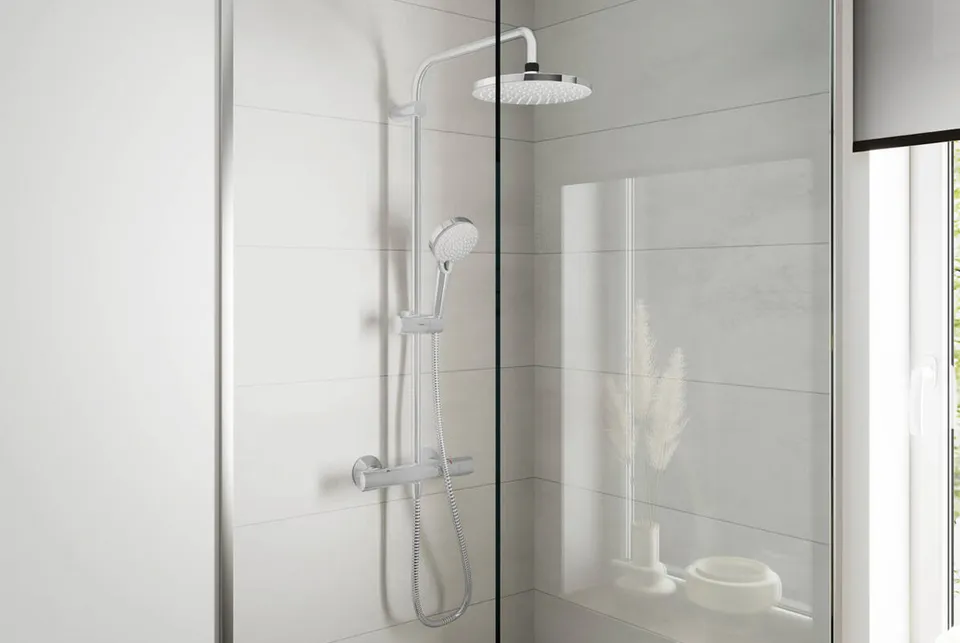 Душова система Vernis Blend Showerpipe 200 1jet EcoSmart з термостатом Chrome (26089000) — фото 2