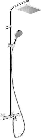 Душова система Vernis Shape Showerpipe 230 1jet EcoSmart з термостатом для ванни Chrome (26098000)