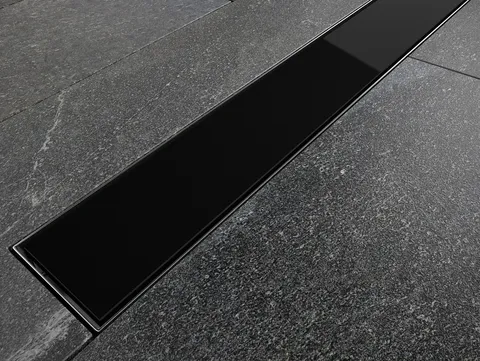 Лінійний душовий трап Virgo Black 70