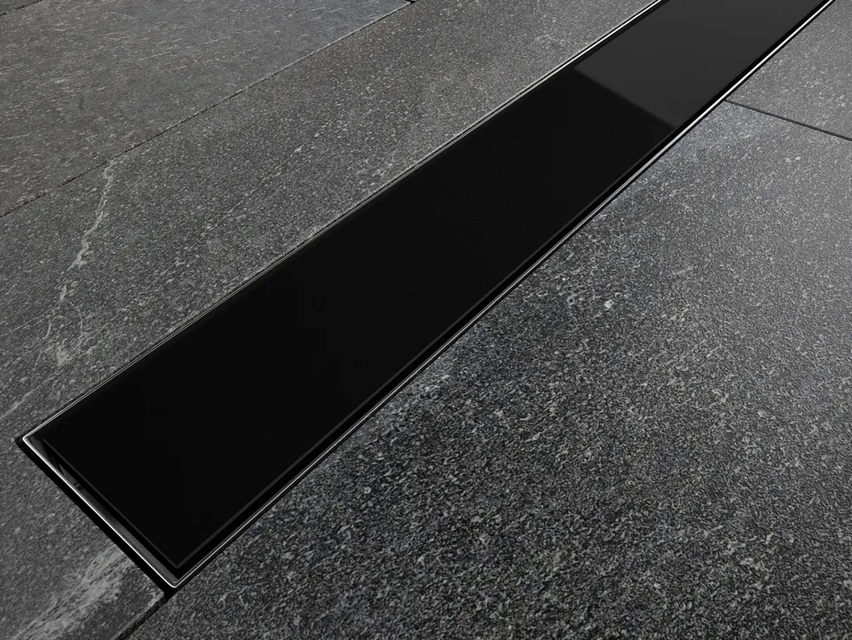 Лінійний душовий трап Virgo Black 70