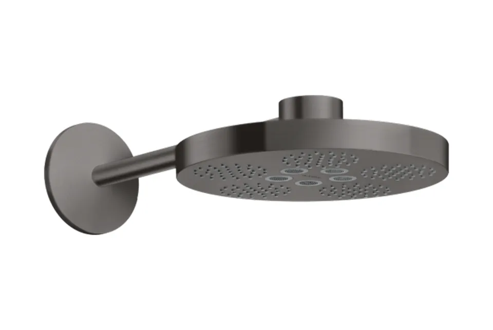 Верхній душ Axor One 280 2jet зі стіновим кронштейном, Brushed Black Chrome (48492340)