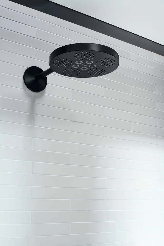 Верхній душ Axor One 280 2jet зі стіновим кронштейном, Brushed Black Chrome (48492340) — фото 5