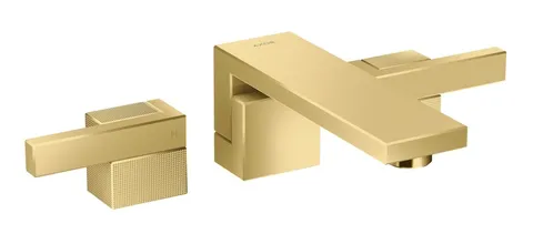 Змішувач Axor Edge 190 для умивальника зі стіни на 3 отвори з push-open, Diamond Cut, Polished Gold Optic (46061990)