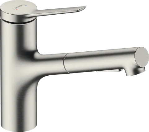 Змішувач Zesis M33 150 2jet кухонний з витяжним виливом, Stainless Steel Finish (74800800)