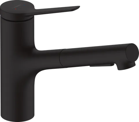 Змішувач Zesis M33 150 2jet кухонний з витяжним виливом sBox Lite, Matt Black (74803670)