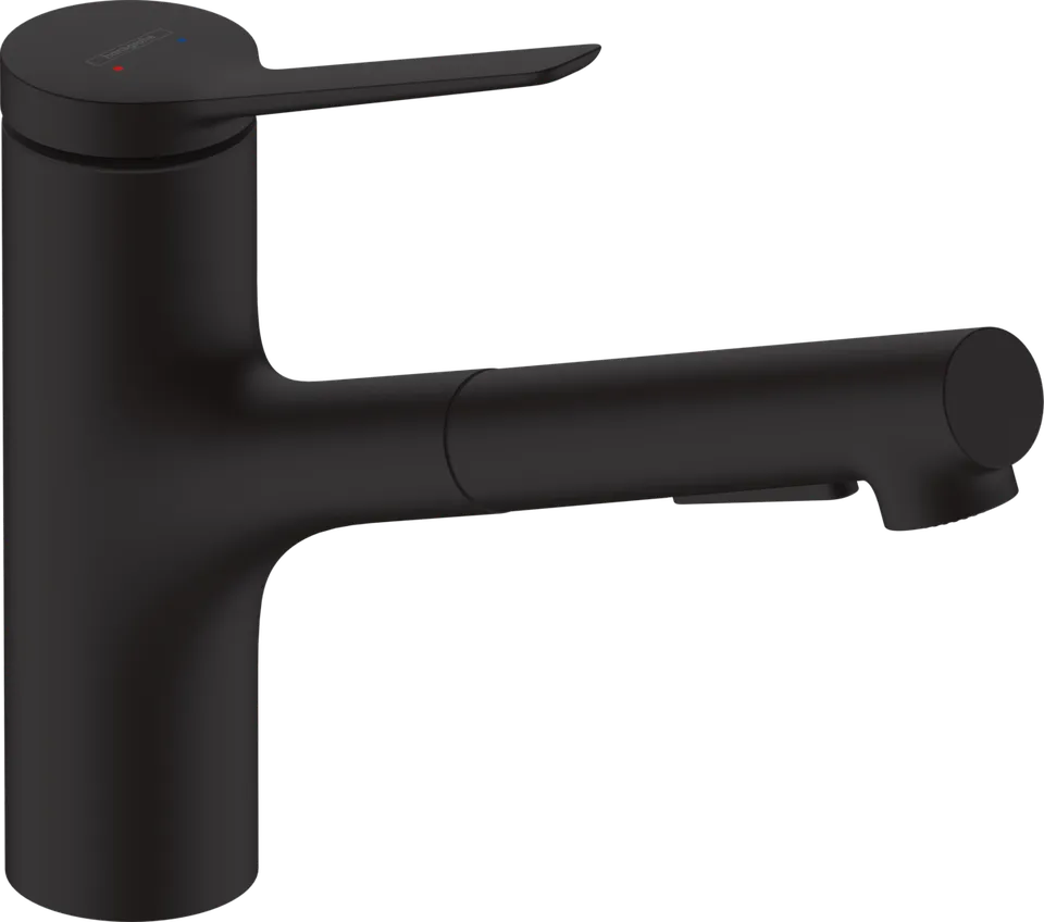Змішувач Zesis M33 150 2jet кухонний з витяжним виливом sBox Lite, Matt Black (74803670)