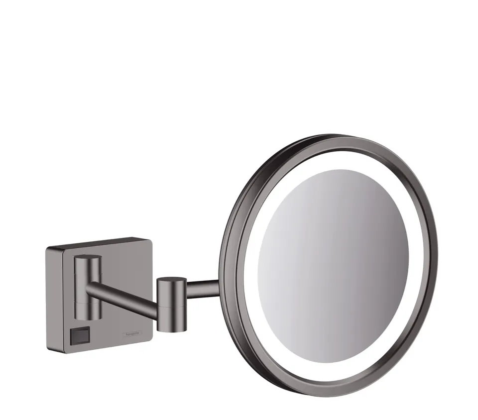 AddStoris Дзеркало для гоління з LED освітленням, Brushed Black Chrome (41790340)