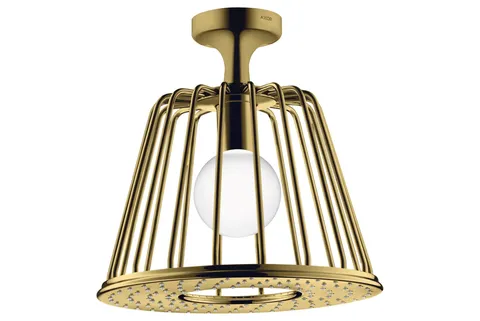 Верхній душ Axor LampShower 275 1jet з тримачем до стелі, Polished Gold Optic (26032990)