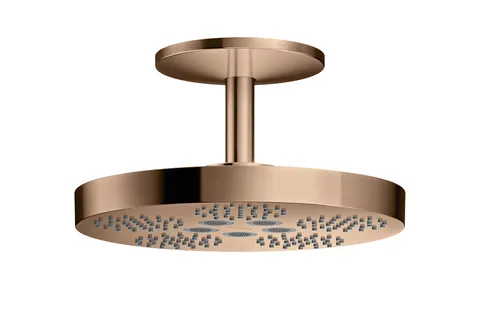 Верхній душ Axor One 280 2jet зі стельовим кронштейном 211 мм Polished Red Gold (48494300)