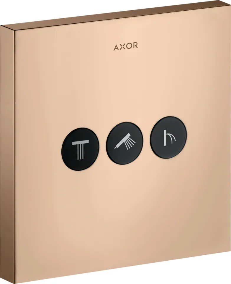 Запірно-перемикаючий вентиль AXOR ShowerSelect Square на 3 функції Polished Red Gold (36717300)