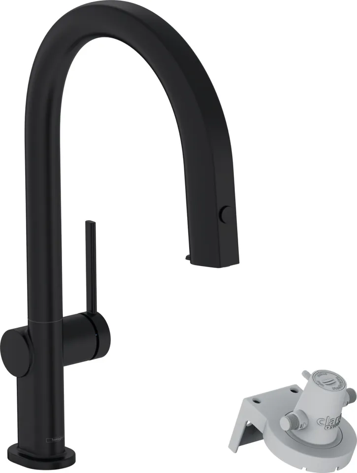 Змішувач Aqittura M91 FilterSystem 210 1jet pull-out Sbox кухонний, Matt Black (76826670)