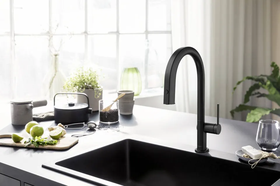 Змішувач Aqittura M91 FilterSystem 210 1jet pull-out кухонний, Matt Black (76803670) — фото 2
