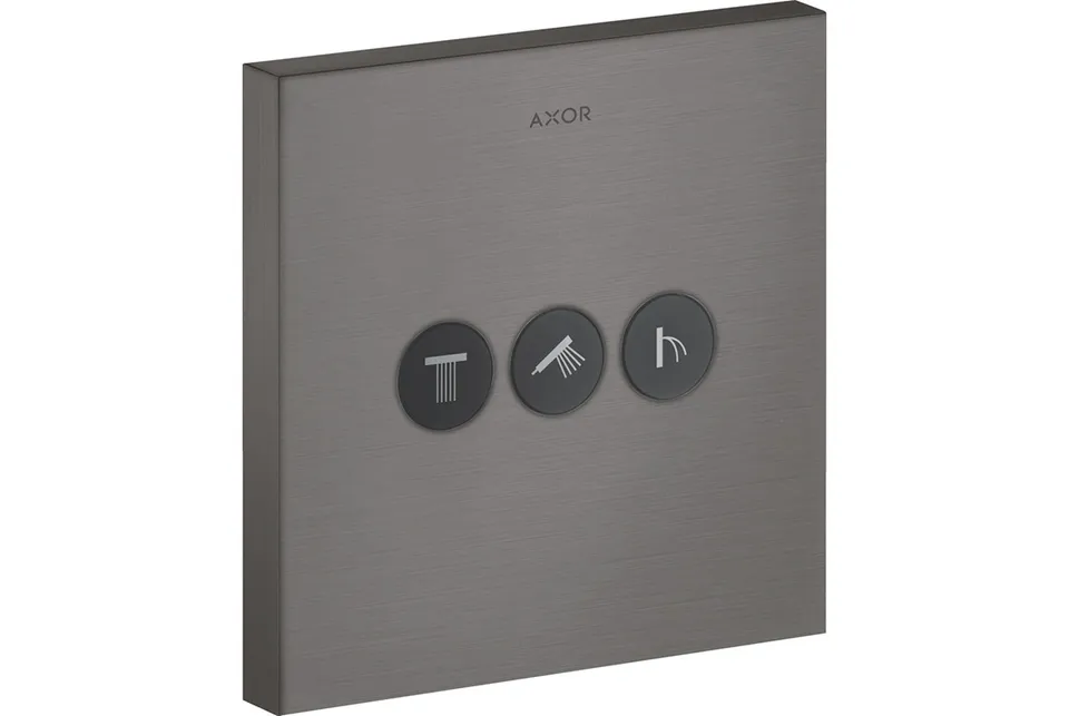 Запірно-перемикаючий вентиль AXOR ShowerSelect Square на 3 функції, Brushed Black Chrome (36717340)