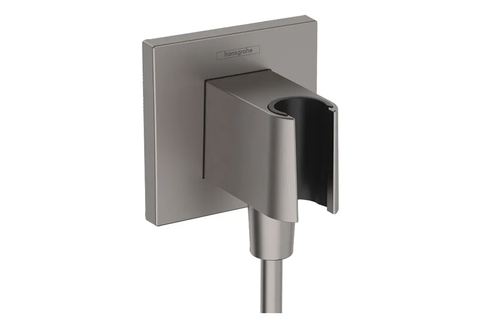 Шлангове під'єднання FixFit Porter E з тримачем, Brushed Black Chrome (26889340)