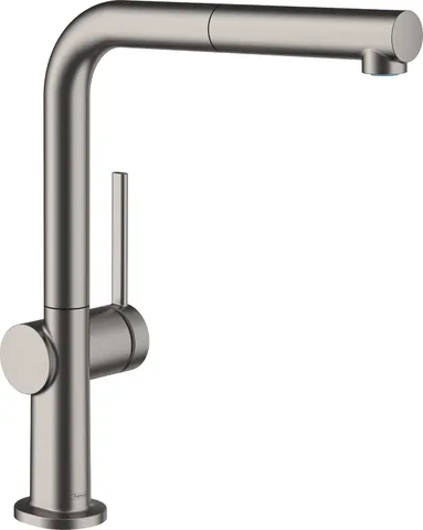 Змішувач Talis 270 1jet кухонний з витяжним виливом Sbox (72809340) Brushed Black Chrome