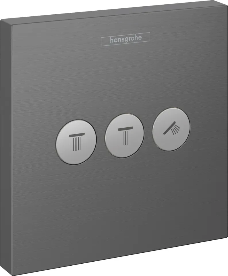 Перемикач ShowerSelect на 3 клавіші Brushed Black Chrome (15764340)
