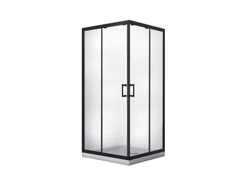 Кабіна квадратна MODERN 90x90x190 скло прозоре, проф. чорний мат