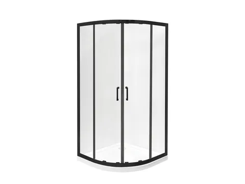 Кабіна півкругла MODERN 90x90x190 скло прозоре, профіль чорний мат