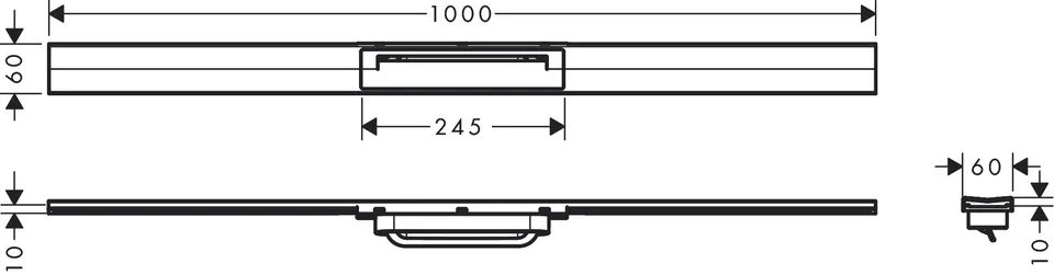 Верхня частина "RainDrain Flex" для душового трапу 1000 мм Brushed Black Chrome (56046340) — фото 2