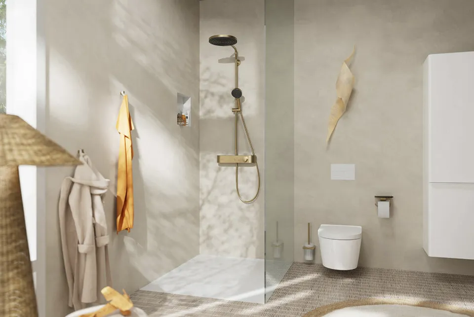 Душова система Pulsify S Showerpipe 260 1jet 400 EcoSmart, Brushed Bronze (24221140) — фото 2