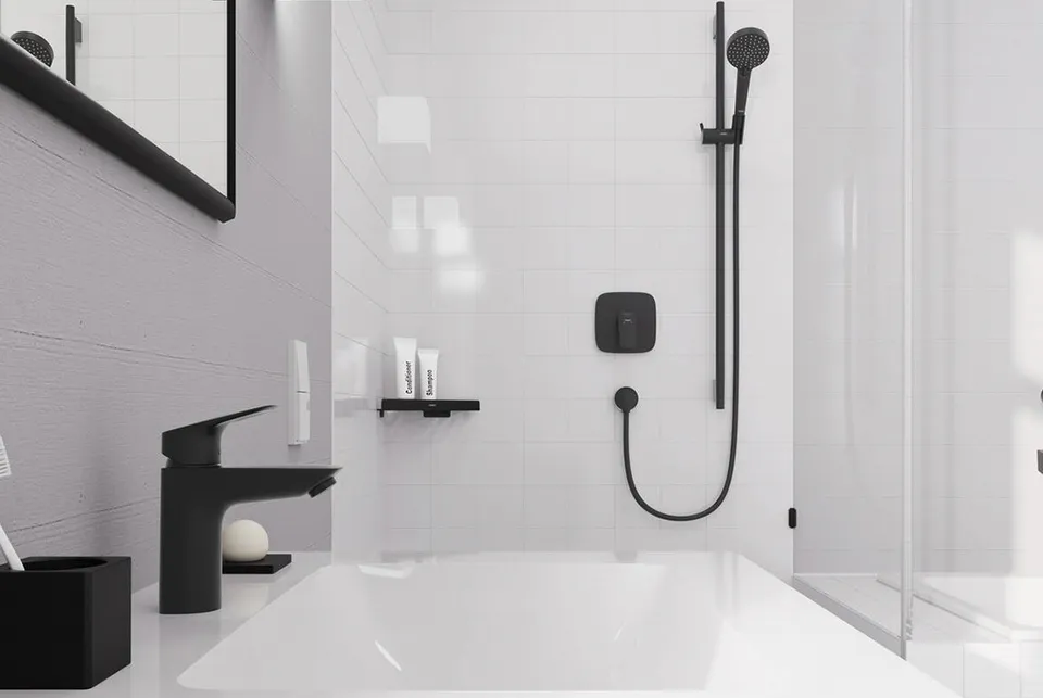 Змішувач Logis 100 для умивальника з донним клапаном push-open, Matt Black (71107670) — фото 3