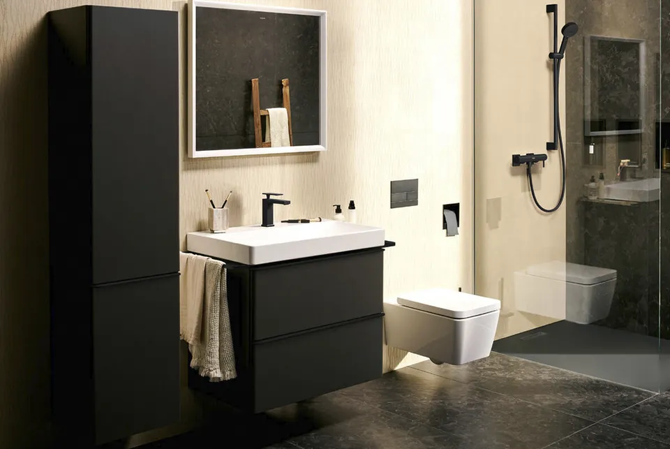 Змішувач Tecturis E 110 CoolStart EcoSmart+ для умивальника без донного клапана, Matt Black (73012670) — фото 5