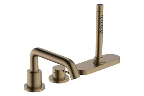 Змішувач Tecturis S врізний на край ванни на 3 отвори з sBox, Brushed Bronze (73447140)