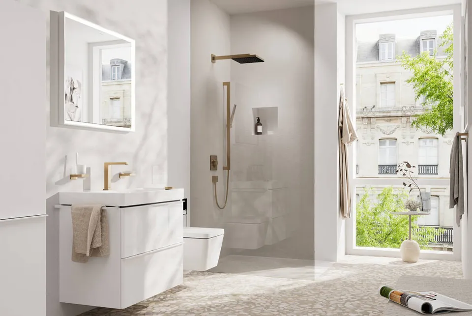 Кронштейн для верхнього душу E 390 мм, Brushed Bronze (24337140) — фото 3