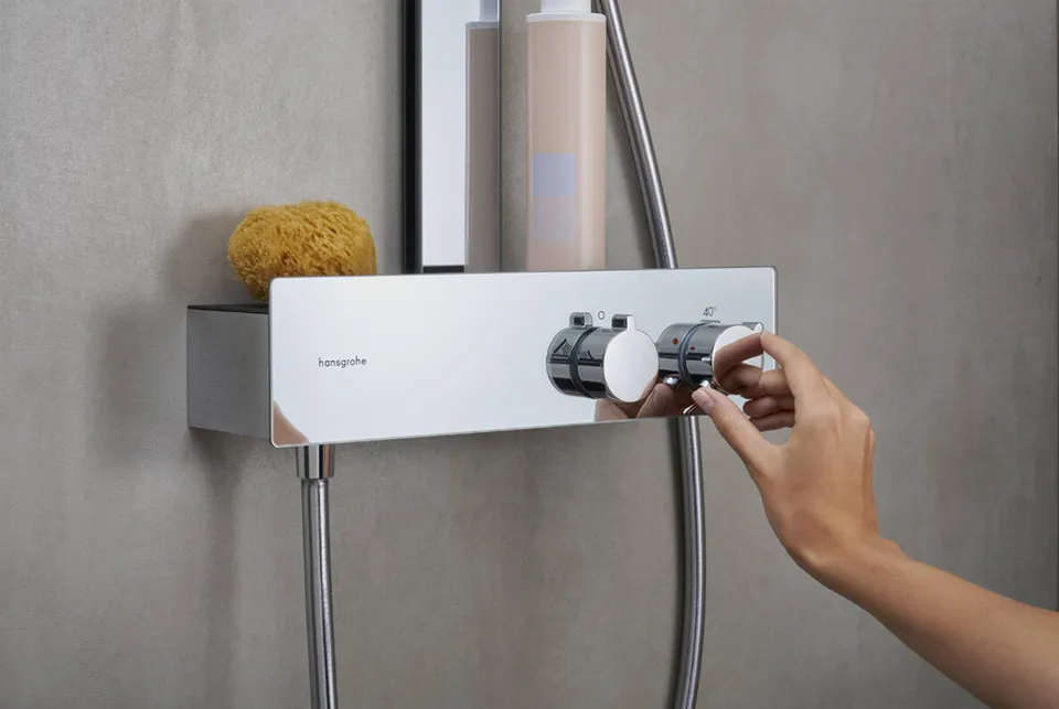 Душова система Rainfinity Showerpipe 250 1jet EcoSmart з термостатом ShowerTablet 350, Chrome (28742000) — фото 2
