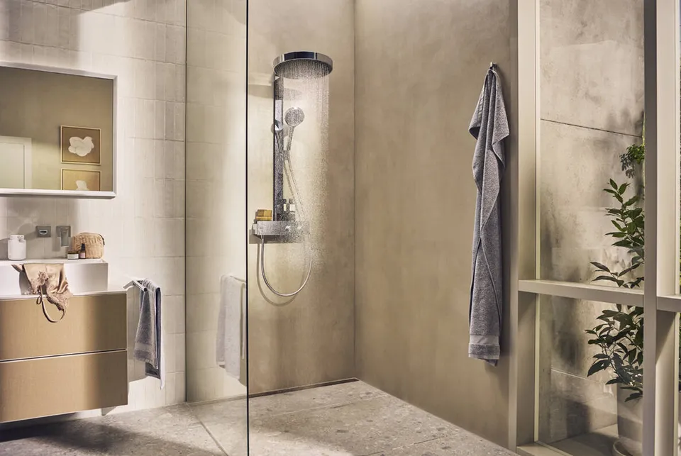 Душова система Rainfinity Showerpipe 250 1jet EcoSmart з термостатом ShowerTablet 350, Chrome (28742000) — фото 6