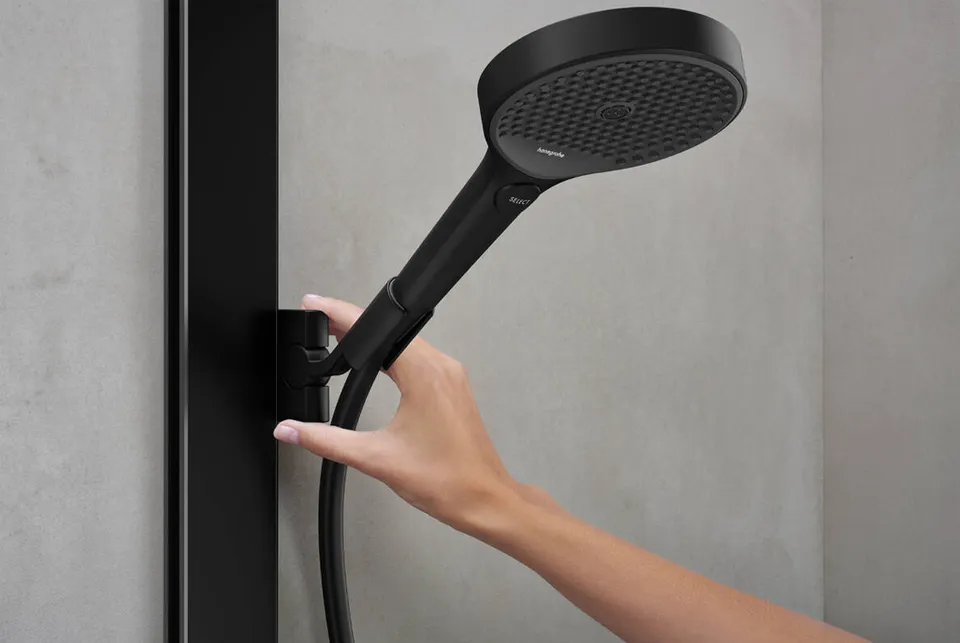 Душова система Rainfinity Showerpipe 250 1jet EcoSmart з термостатом ShowerTablet 350, Matt Black (28742670) — фото 2