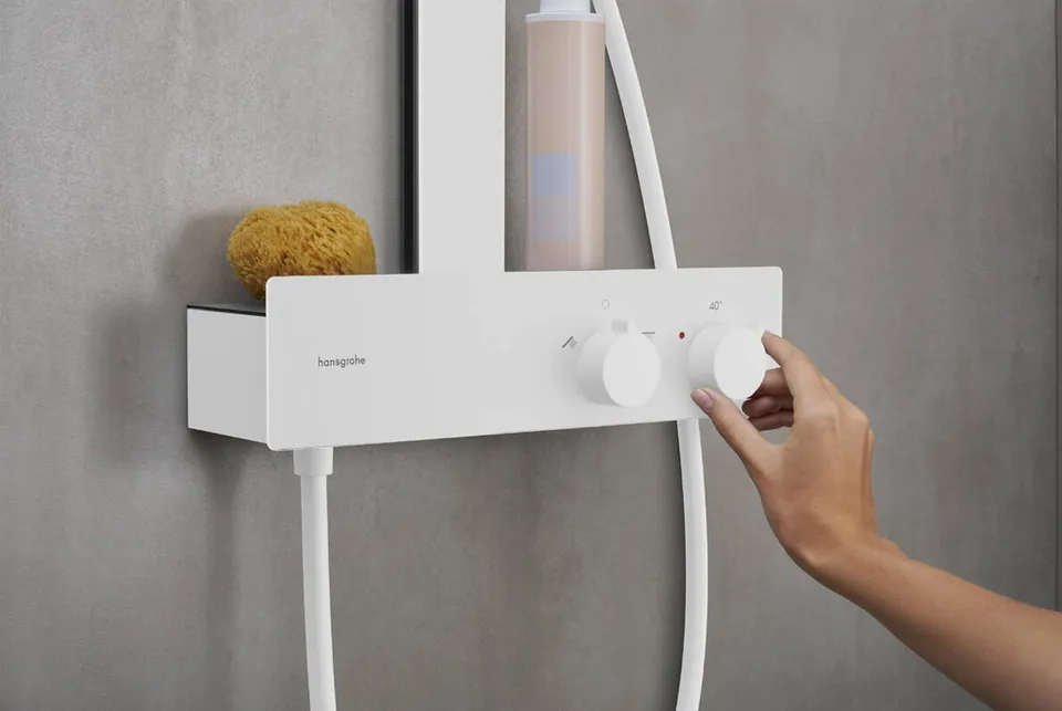 Душова система Rainfinity Showerpipe 360 1jet з термостатом ShowerTablet 350, Matt White (26853700) — фото 3