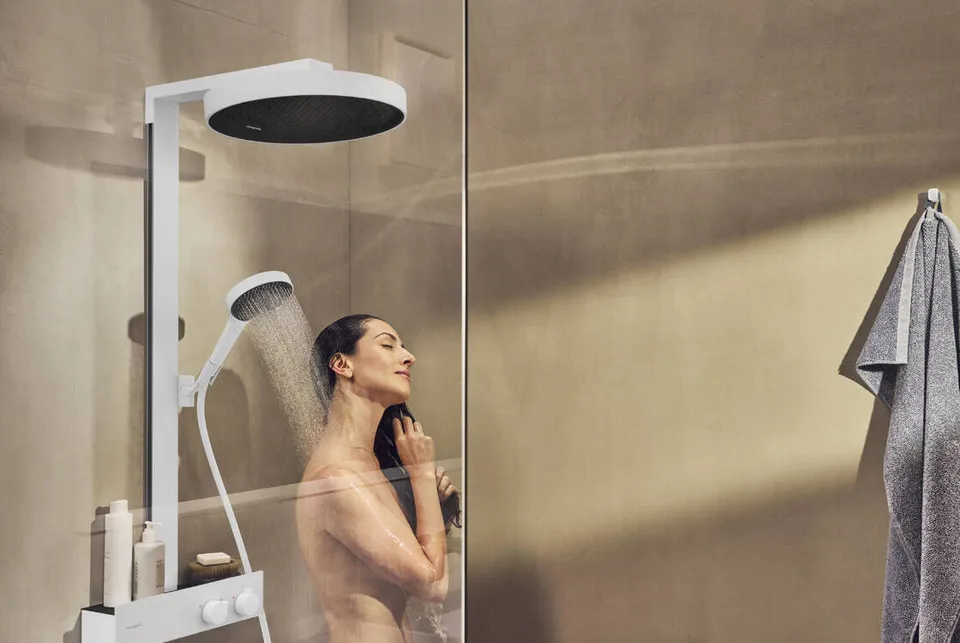 Душова система Rainfinity Showerpipe 360 1jet з термостатом ShowerTablet 350, Matt White (26853700) — фото 6