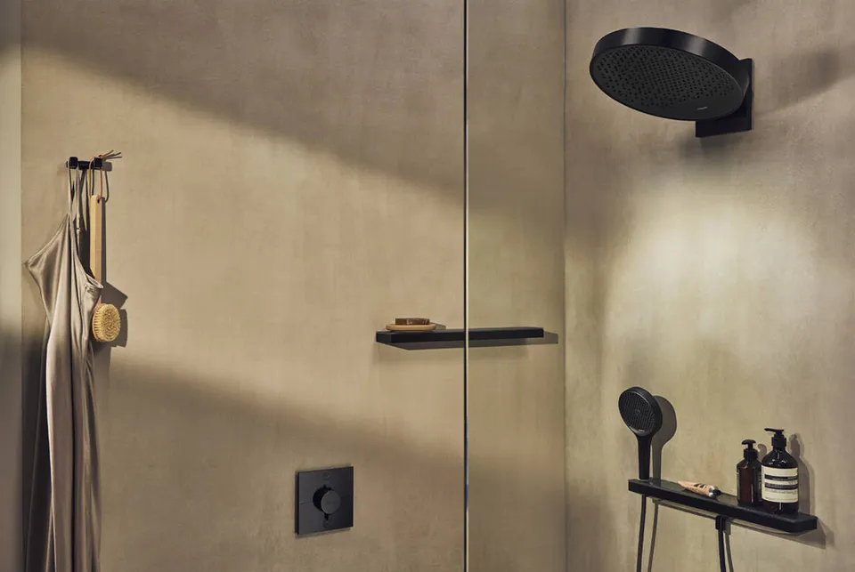 Шлангове під'єднання Porter 500 Rainfinity з поличкою L, Matt Black (26843670) — фото 2