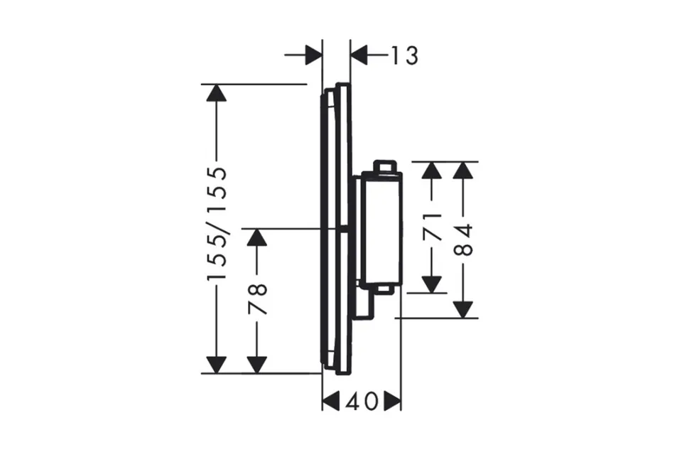 Термостат прихованого монтажу ShowerSelect Comfort Q HighFlow на 1 функцію, Chrome (15589000) — фото 2