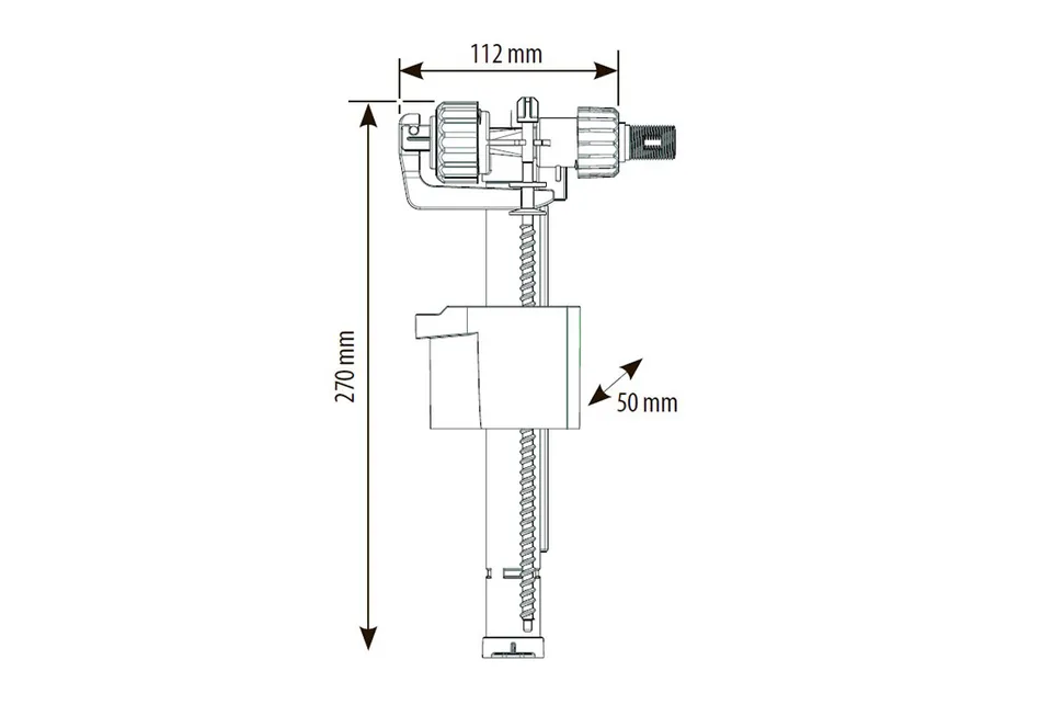 Впускний клапан Compact 95L-3/8M, боковий 3/8'' латунний наконечник, швидке наповнення, клас 1 — фото 3