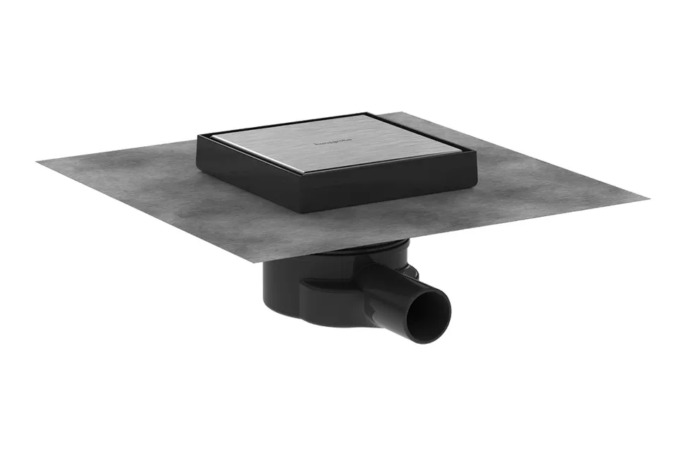 Душовий трап точковий "RainDrain Point" 150x150х27 мм d40, Brushed Stainless Steel (56249800)