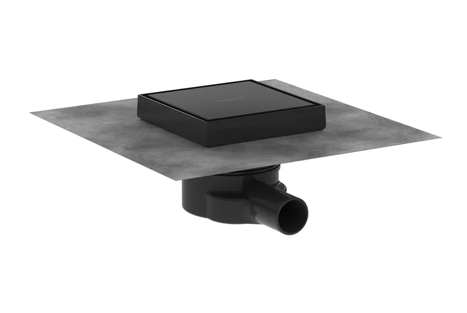 Душовий трап точковий "RainDrain Point" 150x150х27 мм d40, Matt Black (56249670)