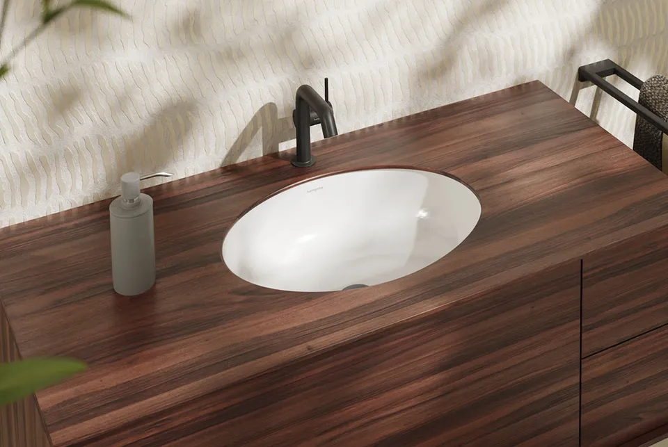 Умивальник Xuniva D SmartClean врізний під стільницю, 450х350 мм, White (61048450) — фото 2