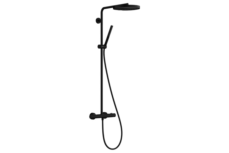 Душова система Pulsify S Puro Showerpipe 260 1jet EcoSmart з Ecostat Fine, Matt Black (24223670)