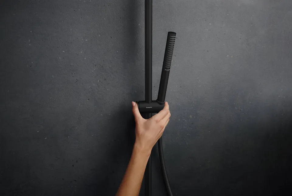 Душова система Pulsify S Puro Showerpipe 260 1jet EcoSmart з Ecostat Fine, Matt Black (24223670) — фото 3
