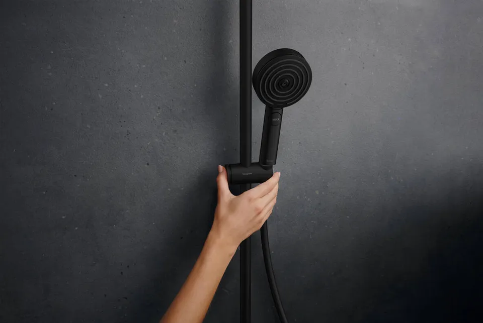 Душова система Pulsify S Puro Showerpipe 260 1jet EcoSmart з Ecostat Fine, Matt Black (24237670) — фото 3