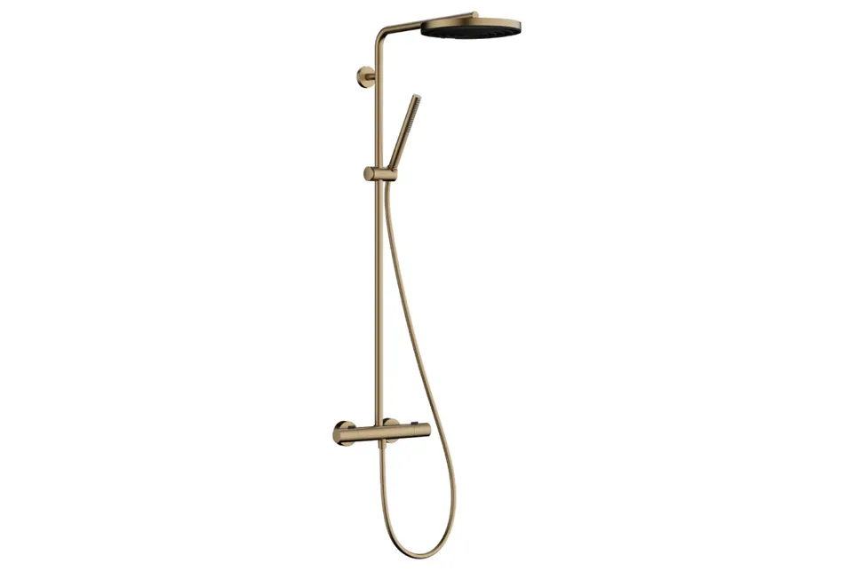 Душова система Pulsify S Puro Showerpipe 260 1jet EcoSmart з Ecostat Fine, Brushed Bronze (24223140)
