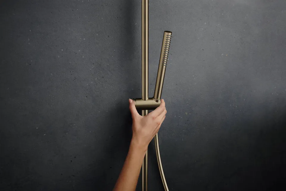 Душова система Pulsify S Puro Showerpipe 260 1jet EcoSmart з Ecostat Fine, Brushed Bronze (24223140) — фото 3