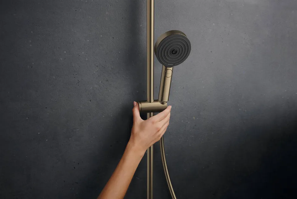 Душова система Pulsify S Puro Showerpipe 260 1jet EcoSmart з Ecostat Fine, Brushed Bronze (24237140) — фото 4