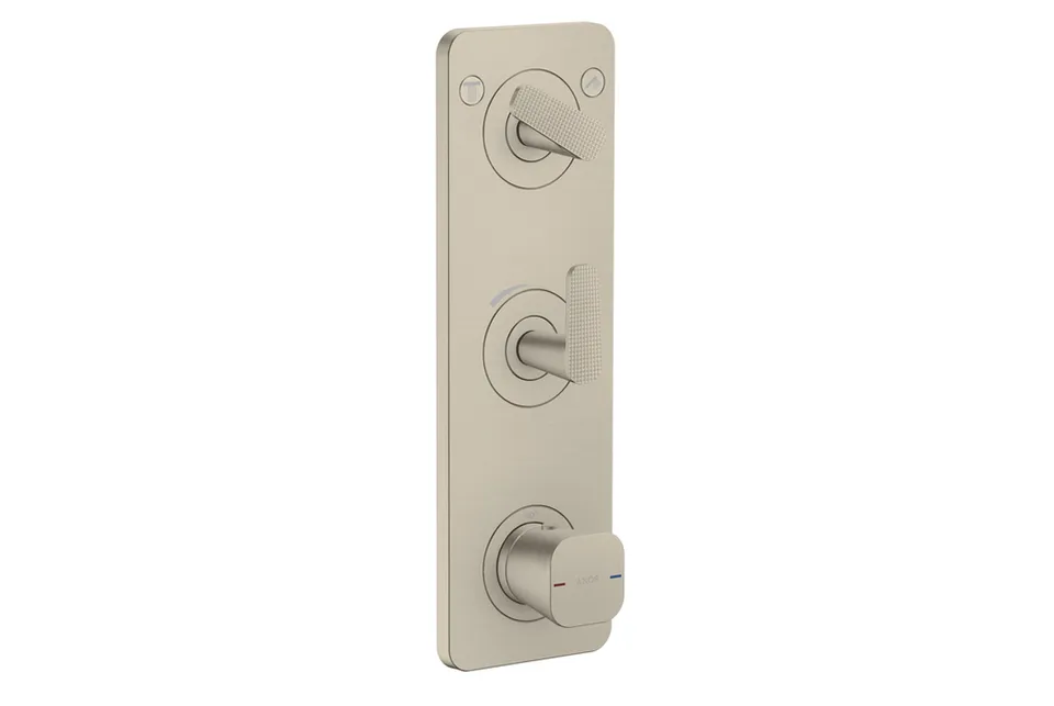 Термостат Axor Citterio C Cubic cut 380/120 для 2-х споживачів, Brushed Nickel (49701820)