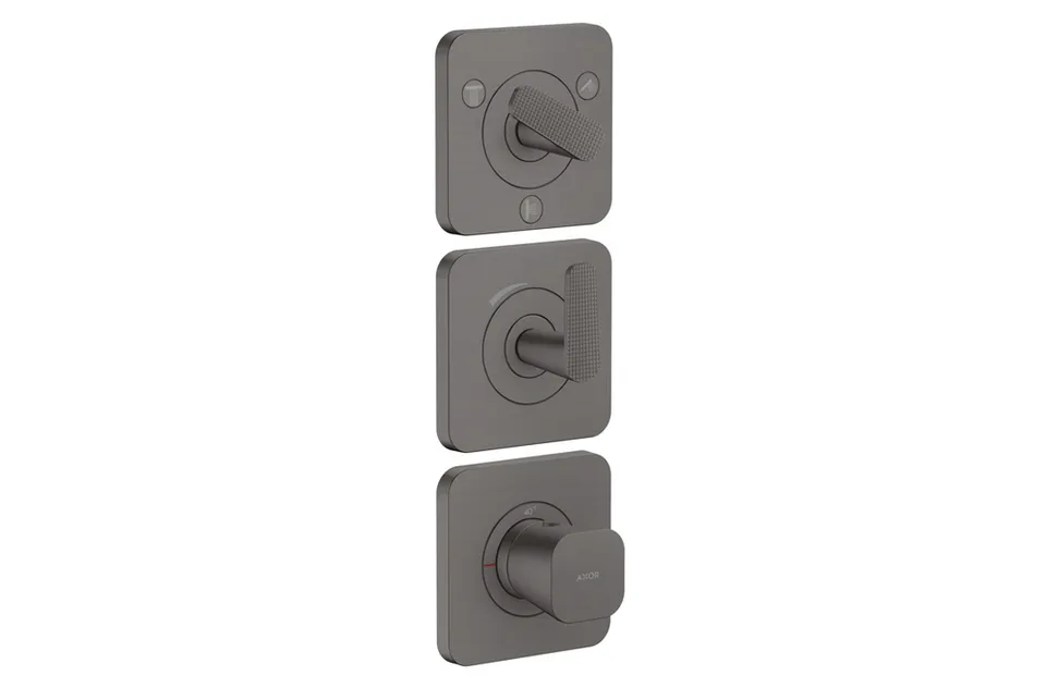 Термостат Axor Citterio C Cubic cut 380/120 для 3-х споживачів, Brushed Black Chrome (49711340)
