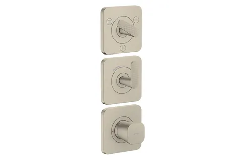 Термостат Axor Citterio C Cubic cut 380/120 для 3-х споживачів, Brushed Nickel (49711820)