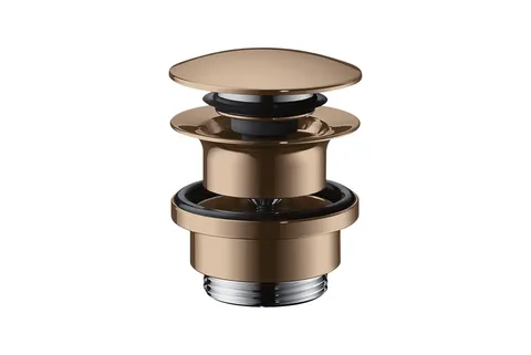 Донний клапан для умивальників з переливом AXOR push-open, Polished Red Gold (51300300)