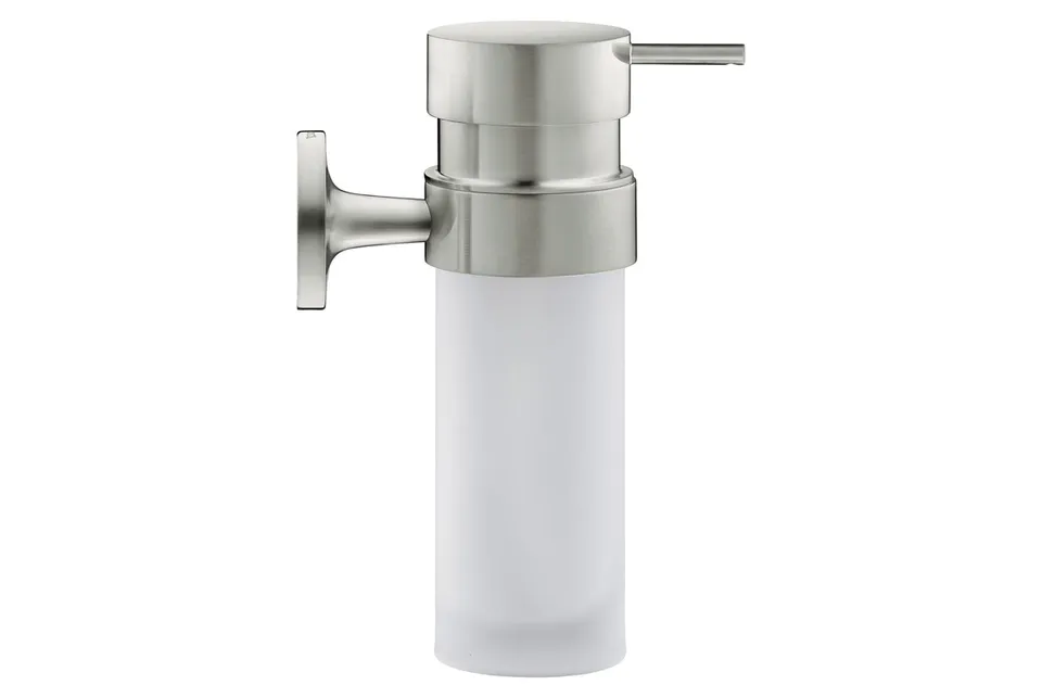 Дозатор для рідкого мила STARCK T підвісний Stainless steel Brushed, скло White Matt (0099357000)